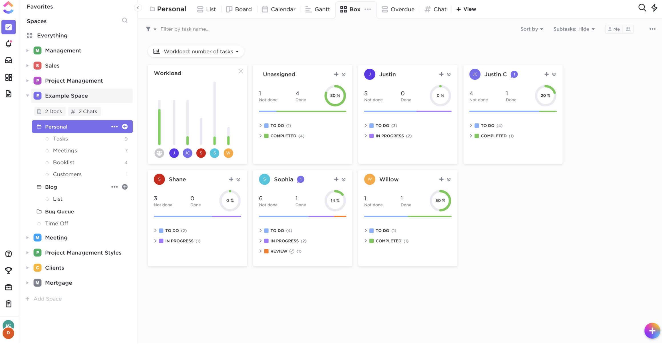Clickup AI resource management tool